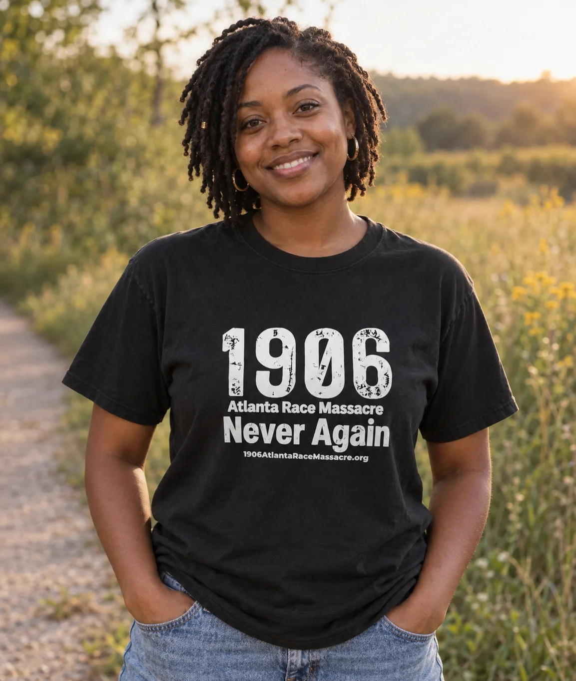 1906 Never Again (White Print) tee, worn