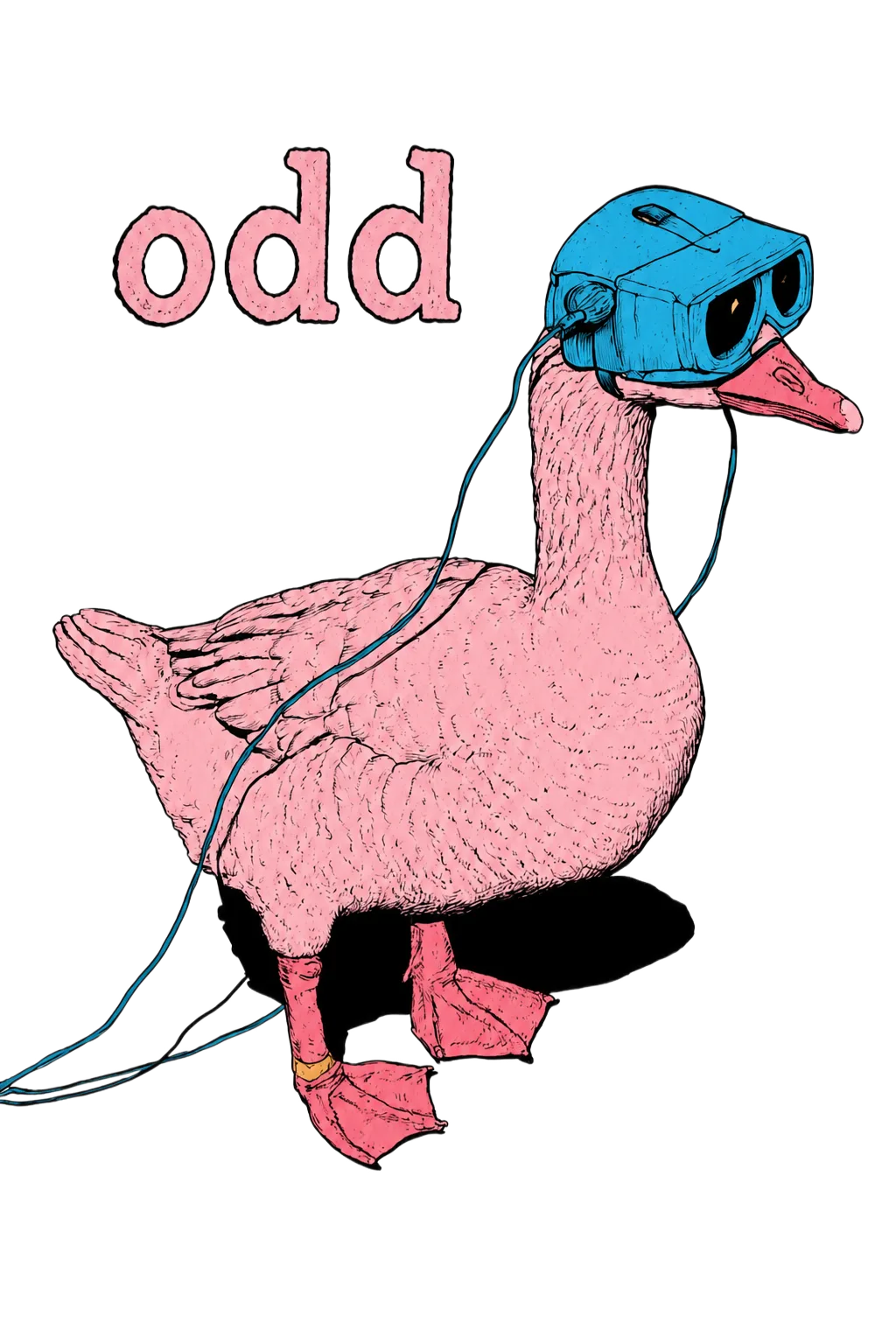 Odd Duck print art, up close